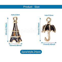 24Pcs 12 Style Zinc Alloy Enamel Pendants&nbsp;ENAM-TA0001-24