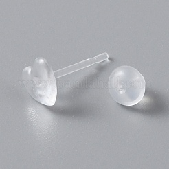 Tiny Resin Heart Stud Earrings with Ear Nut for Women&nbsp;EJEW-WH0012-003D