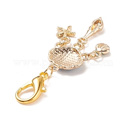 Alloy Enamel Shell Shape Pendant Decorations&nbsp;HJEW-JM00661-05