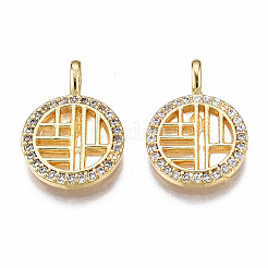Brass Micro Pave Clear Cubic Zirconia Pendants&nbsp;KK-Q277-010-NF