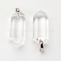 Brass Natural & Synthetic Mixed Stone Pendants&nbsp;G-O160-03