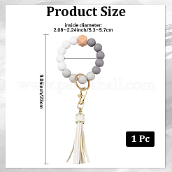 1Pcs Silicone Round Beaded Keychain Wristlet&nbsp;AJEW-CL0001-11A