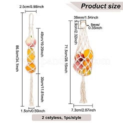2Pcs 2 Style Hanging Fruit Macrame Basket&nbsp;AJEW-FG0002-49