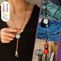 32Pcs 2 Colors Brass Bolo Tie Slide Clasps&nbsp;KK-NB0004-20