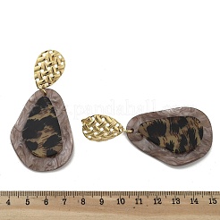 304 Stainless Steel Leopard Stud Earrings&nbsp;EJEW-Z084-14G-02