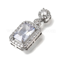 Brass Pave Cubic Zirconia Pendants&nbsp;KK-N290-34P-03