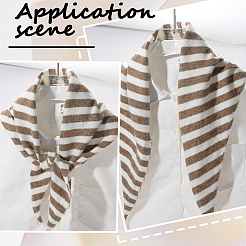 Polyester Striped Knitted Triangle Scarf for Women&nbsp;AJEW-WH20070-106B