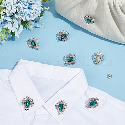 8Pcs Teardrop Zinc Alloy & Glass Lapel Pin Backs for Clothes&nbsp;JEWB-PH0001-90B
