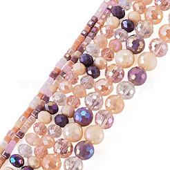 3 Strands 3 Styles Electroplate Glass Beads Strands&nbsp;GLAA-TADJ0001-14