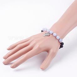 Natural Lava Rock Beads Charm Bracelets&nbsp;BJEW-JB03369