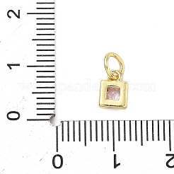 Brass Pave Cubic Zirconia Pendants&nbsp;KK-K368-13G