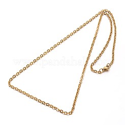 304 Stainless Steel Cable Chains Necklaces&nbsp;X-NJEW-O058-12G