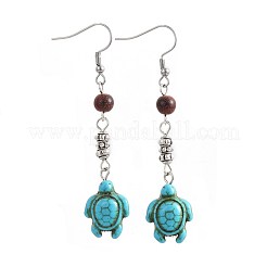 Synthetic Turquoise Dangle Earrings&nbsp;EJEW-JE02976