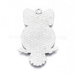 Tibetan Style Alloy Owl Pendant Rhinestone Cabochon Settings&nbsp;TIBEP-TD001-038AS-RS