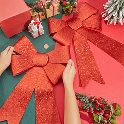 Christmas PVC Glitter Bowknot&nbsp;AJEW-SP0003-72C-01