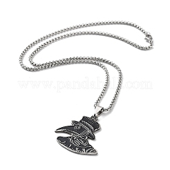 201 Stainless Steel Enamel Pendant Necklace&nbsp;NJEW-K253-17P