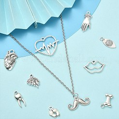 100Pcs 10 Styles Tibetan Style Alloy Charms&nbsp;TIBEP-CJ0002-51