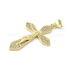 Rack Plating Brass Micro Pave Cubic Zirconia Pendants&nbsp;KK-C052-10A-G