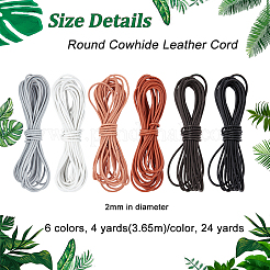 24 Yards 6 Colors Cowhide Leather Cord&nbsp;WL-PH0004-14
