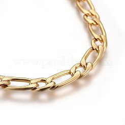 Ion Plating(IP) 304 Stainless Steel Figaro Chain Bracelets&nbsp;BJEW-L637-04A-G