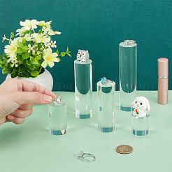 5Pcs 5 Styles Column Transparent Acrylic Jewelry Display Pedestals&nbsp;ODIS-BC0001-12