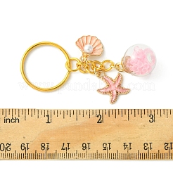 Glass Bottle with Glass Rhinestone & Alloy Enamel Keychain&nbsp;KEYC-FZ00019