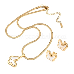 304 Stainless Steel Pendant Necklaces & Stud Earrings Sets&nbsp;SJEW-H002-01B-G