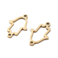 304 Stainless Steel Hollow Hamsa Hand Connector Charms&nbsp;STAS-M111-35G