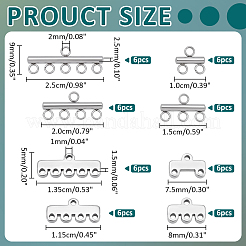 48Pcs 8 Styles 304 Stainless Steel Chandelier Component Links&nbsp;STAS-ME0003-58