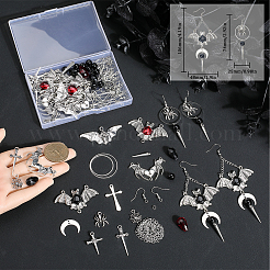 DIY Halloween Brass & Alloy Spider Bat Dangle Earring Making Kits&nbsp;DIY-SC0026-59