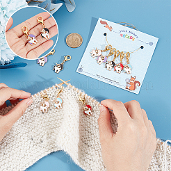 Alloy Enamel Unicorn Pendant Locking Stitch Markers&nbsp;HJEW-AB00053