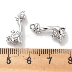 Brass Micro Pave Clear Cubic Zirconia Pendants&nbsp;KK-M102-39P