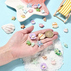 30Pcs 15 Styles Ocean Theme Opaque Resin Decoden Cabochons&nbsp;RESI-YW0001-84