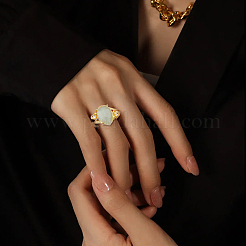 6Pcs Rack Plating Oval Brass Micro Pave Cubic Zirconia Adjustable Solitaire Ring Components&nbsp;KK-DC0005-11