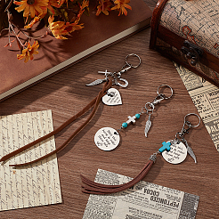 3Pcs Imitation Leather & Alloy Pendant Decoration&nbsp;HJEW-BC00051