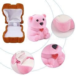 2Pcs 2 Colors Bear-Shaped Plastic Flocking Boxes&nbsp;CON-GF0001-09