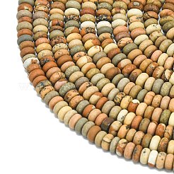 Natural Picture Jasper Beads Strands&nbsp;G-P575-A54-4x2mm