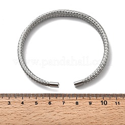 Braided 304 Stainless Steel Cuff Bangles for Women&nbsp;BJEW-A067-08P