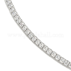 Rack Plating Brass Pave Clear Cubic Zirconia Round Ball Choker Necklaces&nbsp;NJEW-A031-02-02P