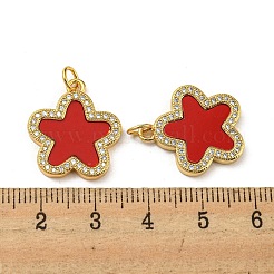 Brass Micro Pave Cubic Zirconia with Synthetic Turquoise Pendants&nbsp;KK-K356-24D-G