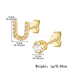 925 Sterling Silver Letter U Stud Earrings&nbsp;DA2309-1