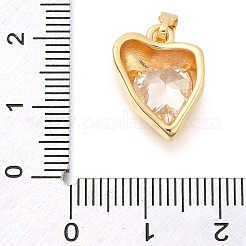 Brass Micro Pave Cubic Zirconia Pendants&nbsp;KK-S049-18G