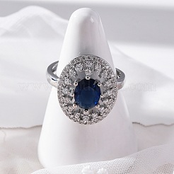 Brass Micro Pave Cubic Zirconia Adjustable Rings for Women&nbsp;RJEW-C118-08P