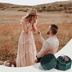 Velvet Cover Plastic Couple Ring Box&nbsp;VBOX-WH20003-001H