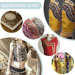Ethnic Embroidered Polyester Sequins Trim Ribbon&nbsp;OCOR-WH0070-136A