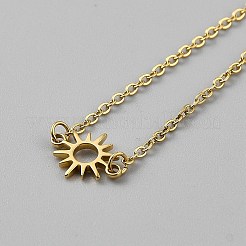 Stainless Steel Sun Link Chain Anklets&nbsp;AJEW-WH0818-019P