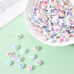 White Opaque Acrylic Beads&nbsp;MACR-YW0001-20D