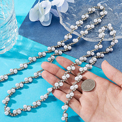 Alloy & Crystal Rhinestone & Plastic Pearl Bead Chains&nbsp;LCHA-TA0001-01