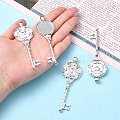 Tibetan Style Alloy Key Pendant Cabochon Bezel Settings&nbsp;X-PALLOY-J494-51AS