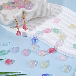 80Pcs 10 Colors Transparent Spray Paint Glass Beads&nbsp;GLAA-SC0003-33